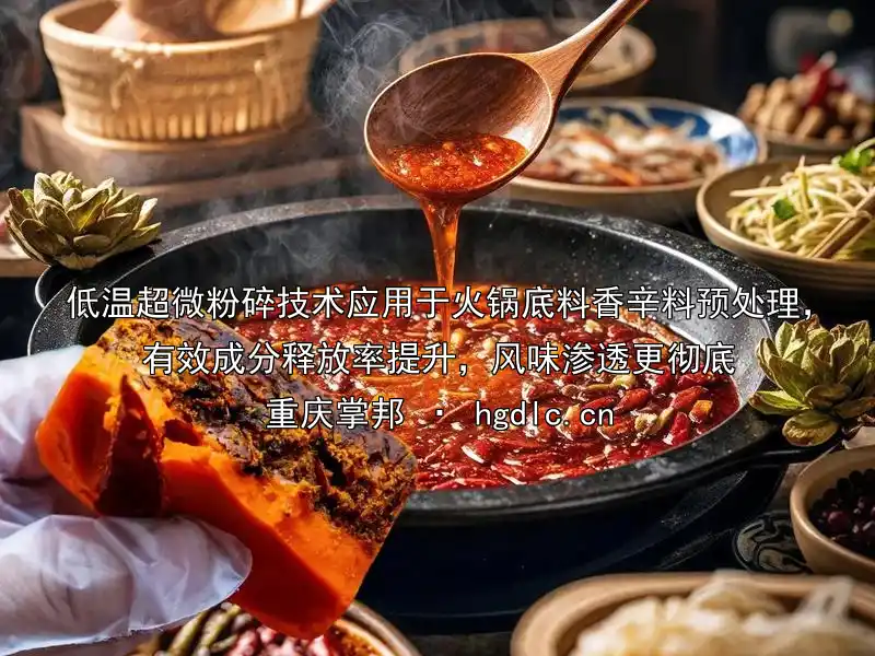 低温超微粉碎技术应用于火锅底料香辛料预处理，有效成分释放率提升，风味渗透更彻底