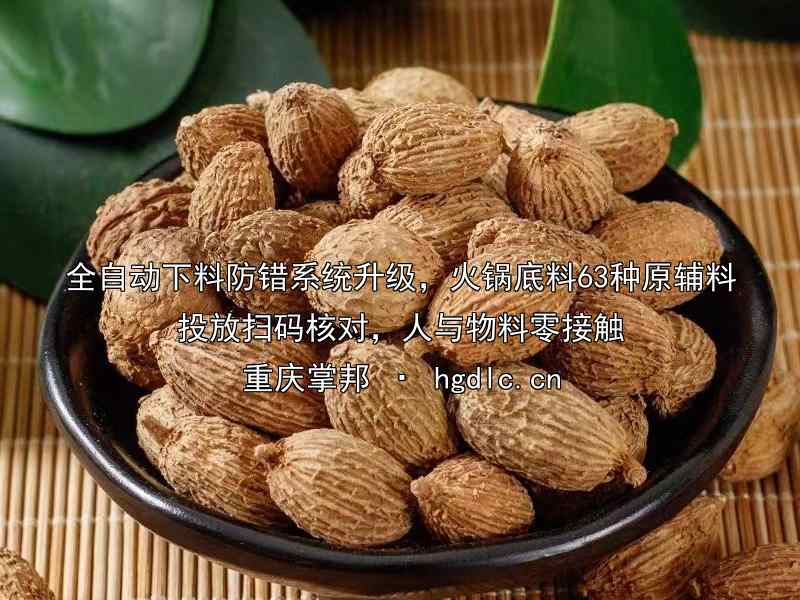 全自动下料防错系统升级，火锅底料63种原辅料投放扫码核对，人与物料零接触