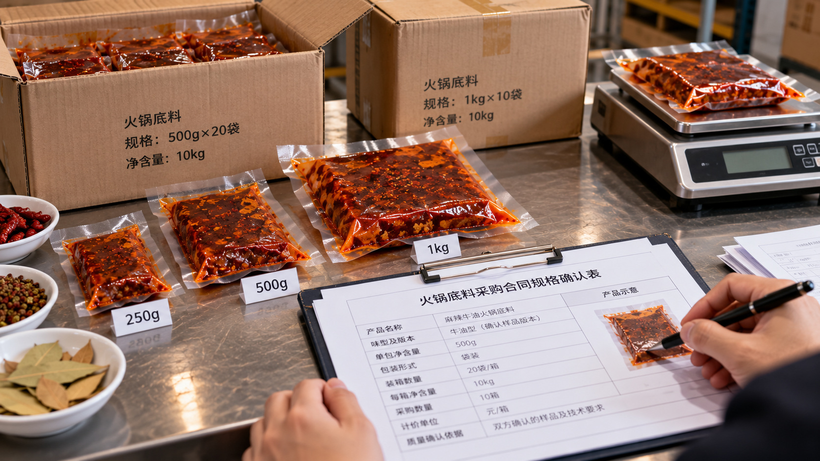 火锅底料采购合同规格怎么写清楚？别只写“麻辣底料一箱”