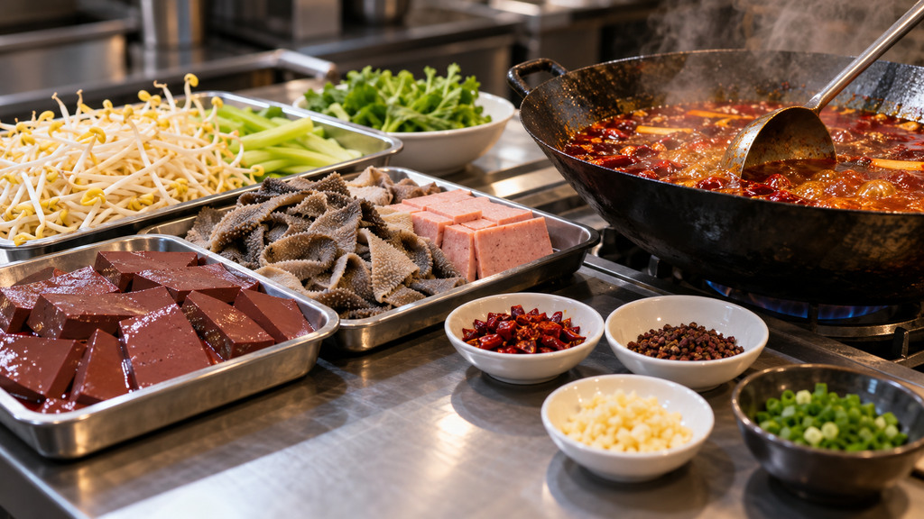 火锅底料做毛血旺怎么用？重点看底料风味、汤汁咸鲜和下菜顺序
