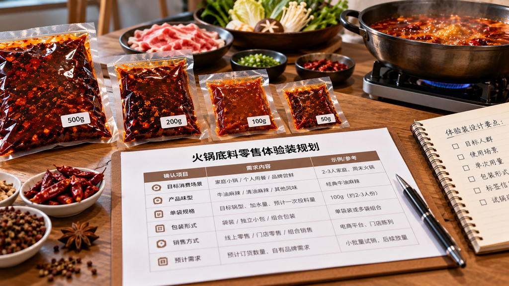 火锅底料零售体验装怎么规划？小规格开发前先确认这几个条件